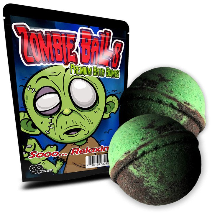 Zombie Balls Bath Bombs Fun Zombie Design Cool Bath Bombs for Teens Cute XL Bath Fizzers Green and Black Handcrafted in