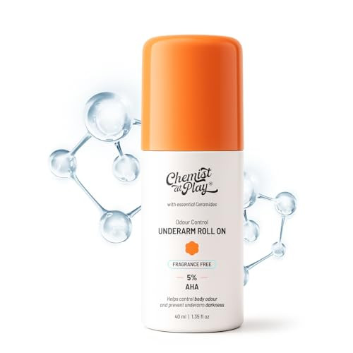 Chemist at Play UnderArm RollOn with 5 AHA Lactic Mandelic AcidPrevents Odour Brightens Skin Exfoliates Underarm For Sen