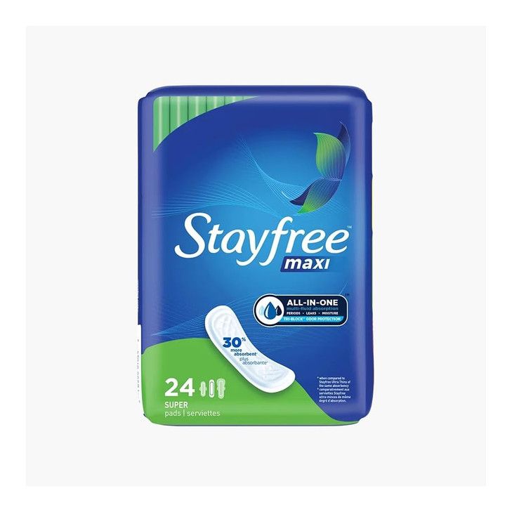 Stayfree Super Maxi Pads 24 Count Pack of 2