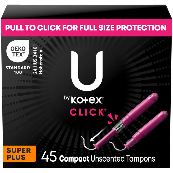 U by Kotex Tampons Click Compact Super Plus Absorbency Unscented 45 Count