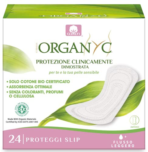 Organyc 100 Certified Organic Cotton Everyday Panty Liner Folded Light Flow 24 Count 1Pack