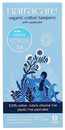 Natracare Organic Cotton Super Tampons with Cardboard Applicator Plastic Free Chlorine Free Biodegradable Compostable 1