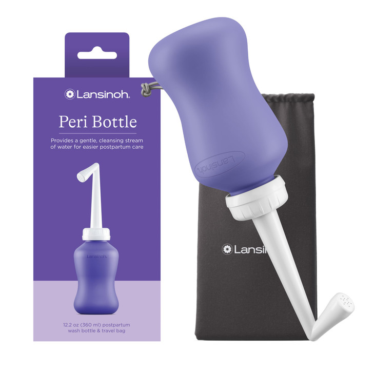 Lansinoh Upside Down Peri Bottle for Postpartum Care and Gentle Cleansing 122 Ounce Bottle