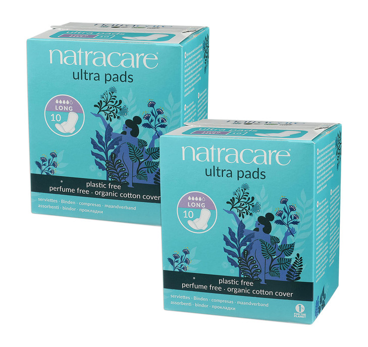 Natracare Natural Ultra Long Pads With Wings 2 X 10 Ct