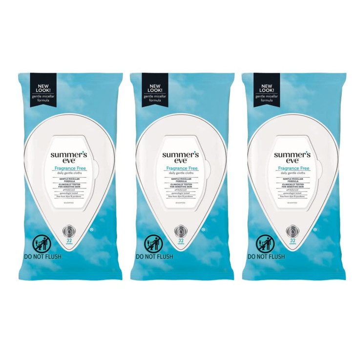 Summers Eve Cleansing Cloths 16 Count FragranceFree 2 Pack