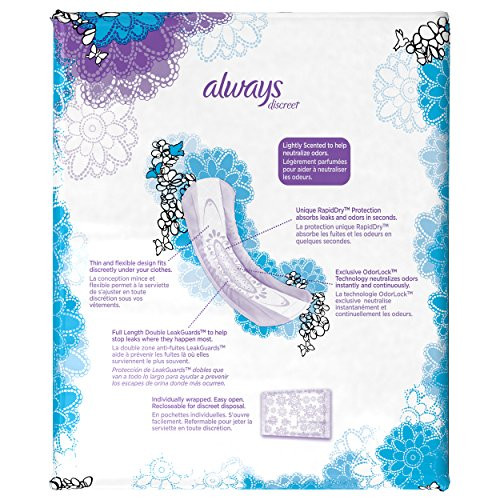 Always Discreet Incontinence Pads Moderate Regular Length 66 Count