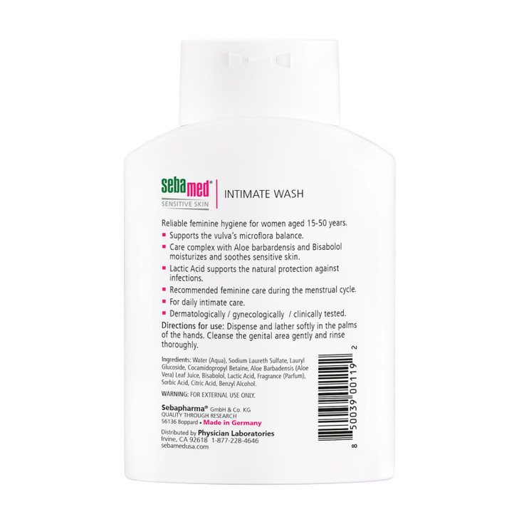 SEBAMED Feminine Intimate Wash pH 38 For Microflora Balance With Aloe Vera Mild Organic Based Daily Vaginal Wash Feminie