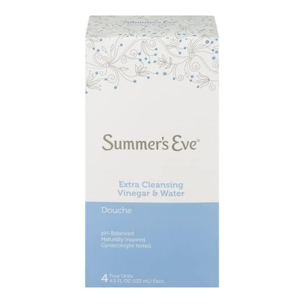 Summers Eve Douche Extra Cleansing Vinegar and Water 45 Fl Oz 4 Ct Pack of 3