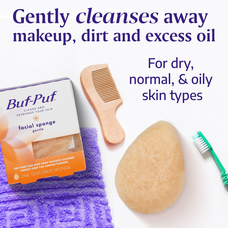 Buf-Puf Gentle Facial Sponge, Dermatologist Developed, Removes Deep Down Dirt & Makeup That Causes Breakouts and Blackheads, Reusable, Exfoliating, 1 online at globaldelivered