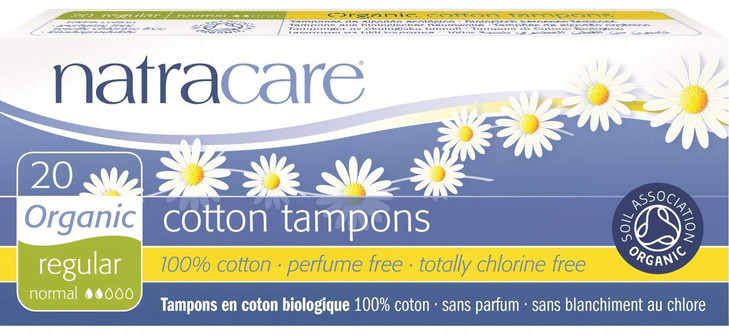 20 Organic Cotton Tampon No Applicator Regular 5 Boxes