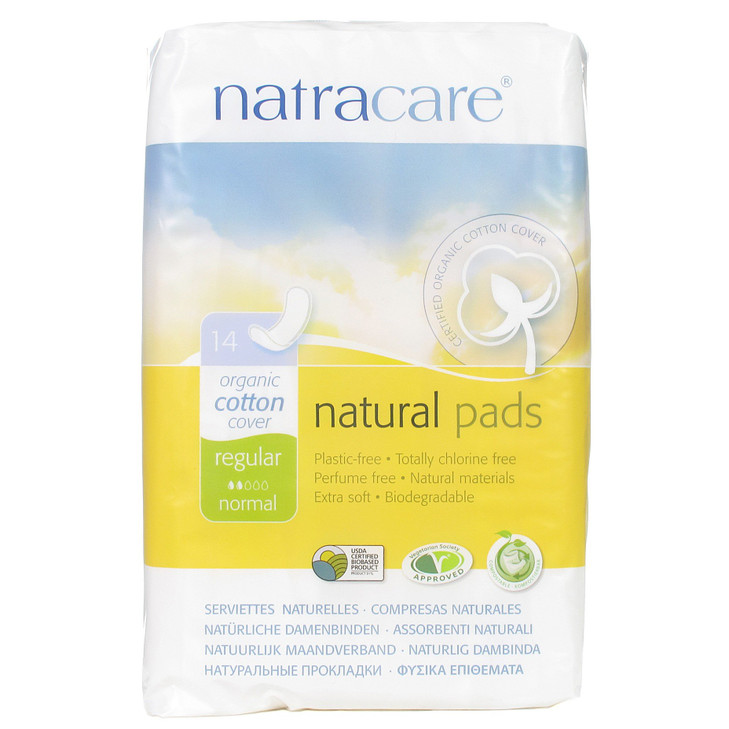 Natracare Natural Maxi Pads Regular 14Count Boxes Pack of 12
