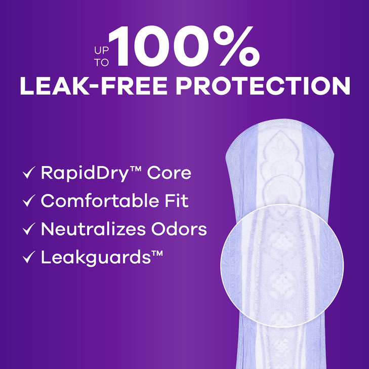 Always Discreet Incontinence Pads for Women and Postpartum Pads Extra Heavy 33 CT up to 100 Bladder Leak Protection