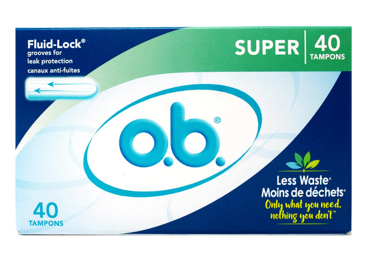 ob Tampons Super Absorbency FluidLock Leak Protection 40 Count Pack of 1