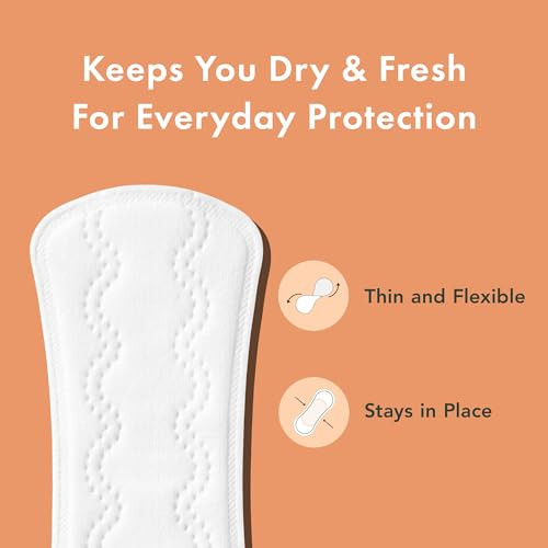 Rael Panty Liners for Women Organic Cotton Cover Regular Pantiliners Light Absorbency Unscented Chlorine Free Regular 44