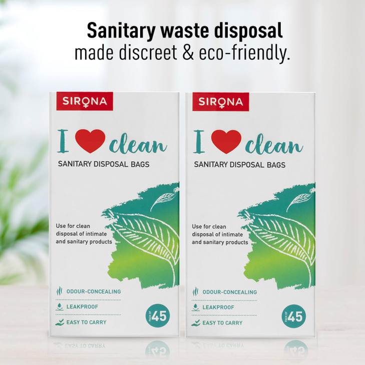 Sirona Personal Disposal Bags 90 Count For Discreet Disposal of Sanitary Pads Panty Liners Tampons Condoms Compact Odour