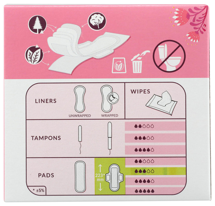Natracare Ultra Extra Pads with Wings Regular Individually Wrapped Made with Certified Organic Cotton Ecologically Certi