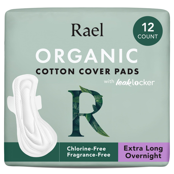 Rael Pads for Women Organic Cotton Cover Period Pads with Wings Feminine Care Sanitary Napkins Ultimate Absorbency Postp