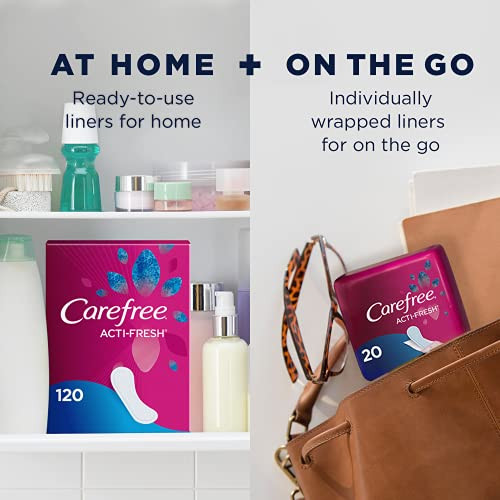 Carefree ActiFresh Twist Resist Freedom Fit Regular Unscented Liners to Go White 168 Count