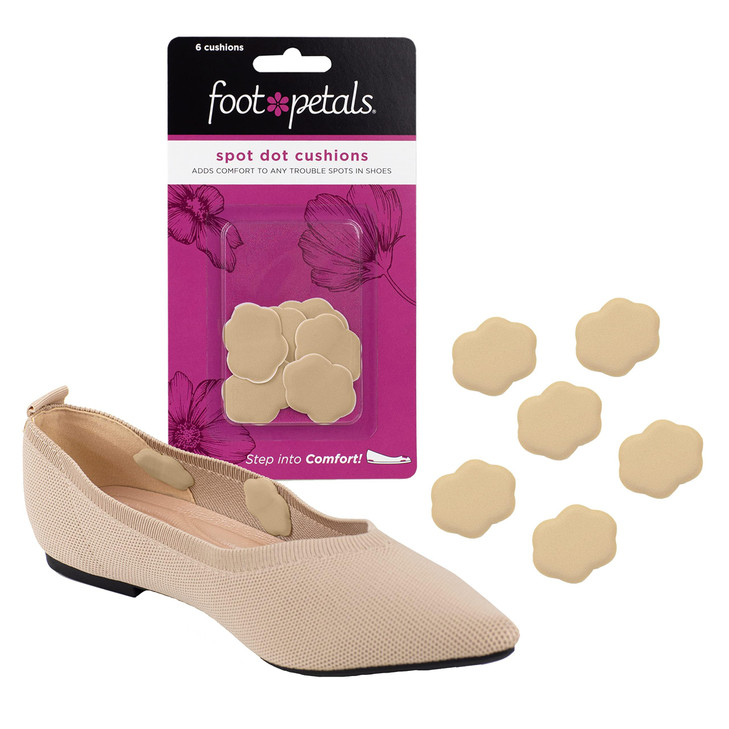 Foot Petals Spot Dot Cushion Scalloped Pressure Point Solution for Blister Relief Khaki One Size