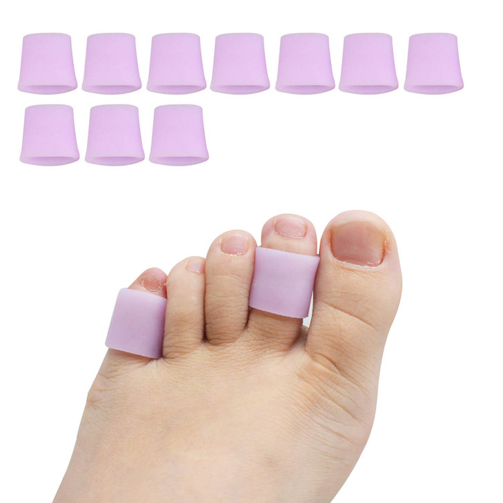 5 Pairs Toe Protectors Toe Sleeves Silicone Small Gel Corn Protectors for RunnersBlistersShoesHeelsSandal Purple Pinky T