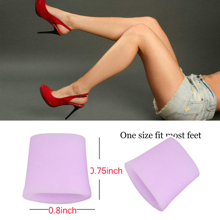 5 Pairs Toe Protectors Toe Sleeves Silicone Small Gel Corn Protectors for RunnersBlistersShoesHeelsSandal Purple Pinky T