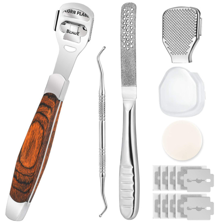 Callus Shaver Foot Shaver Callus Remover for Feet Hand Care with Foot File 10pcs Blades Foot File Head and Dead Skin Sto