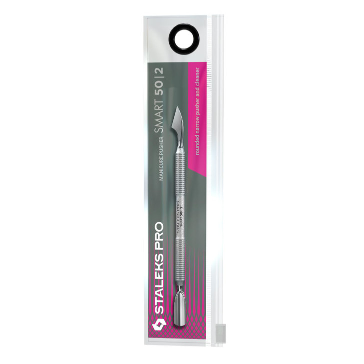 Staleks Pro Cuticle Pusher Smart 50 Type 2 Professional Manicure Tool DualEnded Cleaner Pusher Stainless Steel Ergonomic