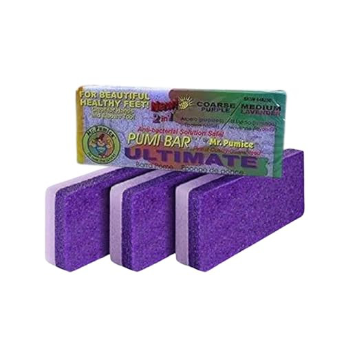 Mr Pumice Ultimate PUMI Bar 2in1 Dual Grit Medium Coarse Callus Remover Pedicure Stone Ped File Scrubber for Smooth Feet