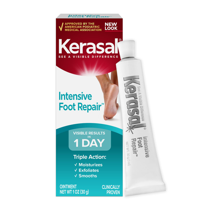 Kerasal Intensive Foot Repair Skin Healing Ointment for Cracked Heels and Dry Feet 1 Oz