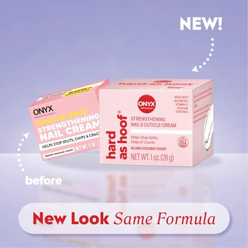 Onyx Professional Hard as Hoof Nail Strengthening Cream Coconut Scent Nail Growth and Conditioning Cuticle Cream Stops S