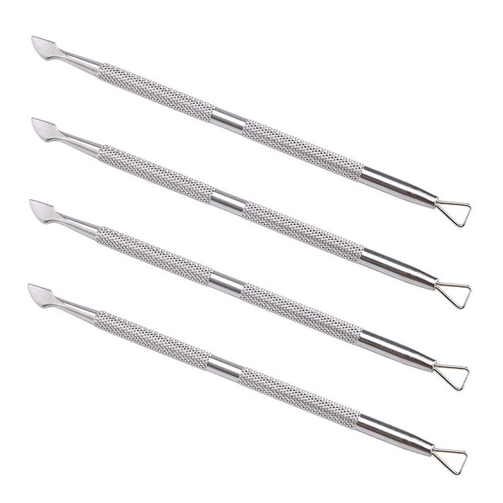 4 Pieces Nail Cuticle Pusher Stainless Steel Cuticle Pusher Triangle Cuticle Peeler Scraper Cuticle Pusher Gel Nail Poli