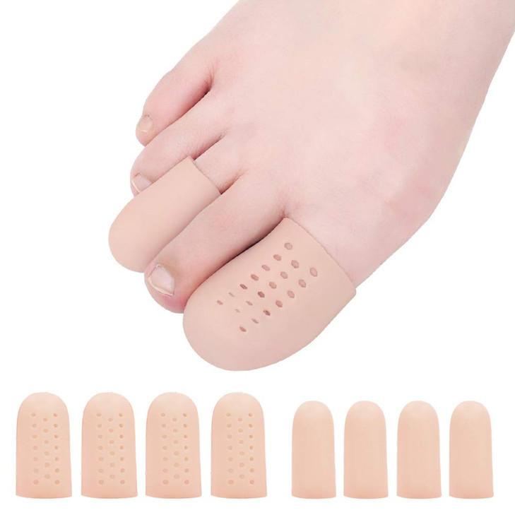 Beautulip Toe Cover Gel Protectors Breathable Toe Sleeves for Missing or Ingrown Toenails Greek Toe and Hammer Toe PACK