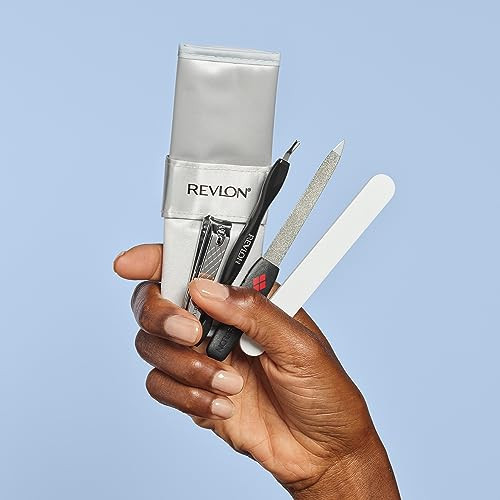 Revlon Manicure Set Cuticle Trimmer Nail Clipper Nail File Nail Buffer Nail Care Tools Smooths Shapes Easy To Use 4 Piec