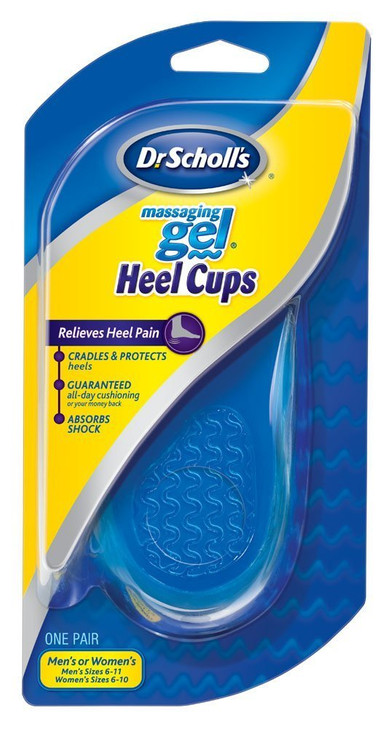 Dr Scholls Massaging Gel HEEL CUPS One Size Absorb Shock All Day Relieve Heel Pain