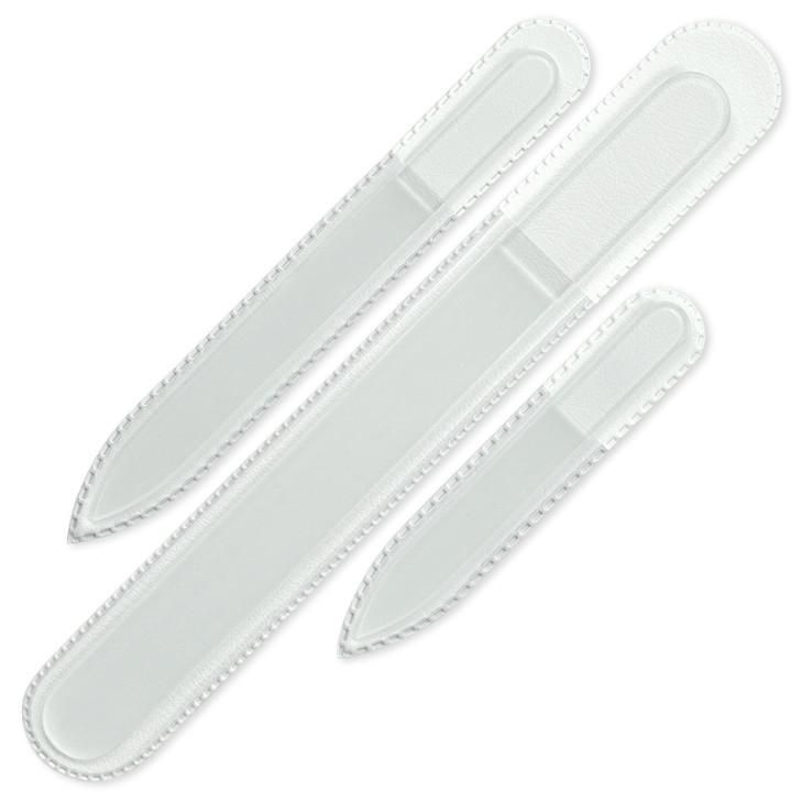Mont Bleu Professional Set of 3 Czech Glass Nail Files Genuine Czech Tempered Glass Handmade Gift Set Washable Double Si