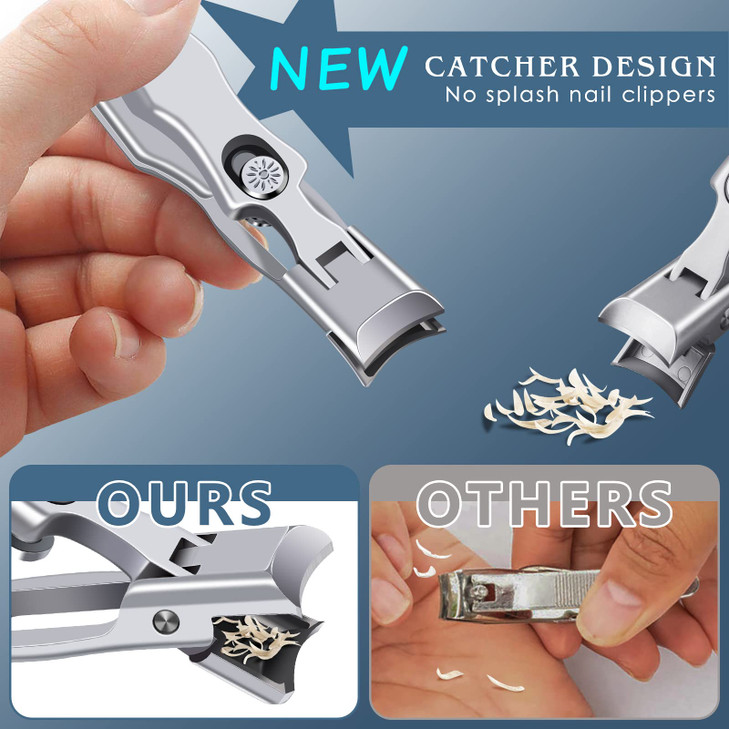 German Nail Clippers for Men with Catcher Heavy Duty Toe Nail Clippers for Thick Nails Seniors Portable Ultra Sharp Fing