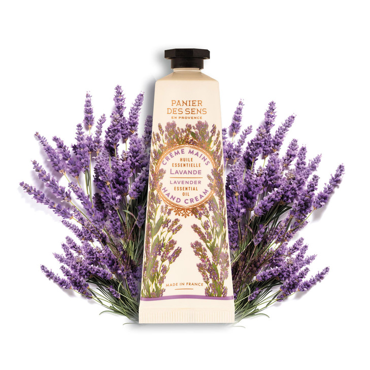 Panier des Sens Small Hand Cream for Dry Cracked Hands Lavender Mini Hand Lotion for Dry Skin With Shea Butter and Olive