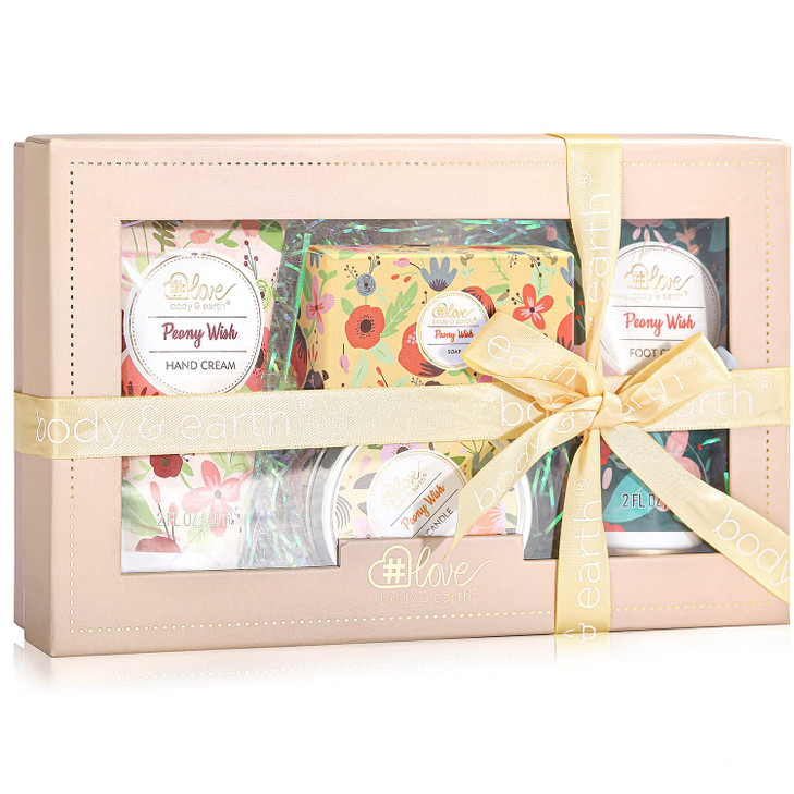 Hand Cream Gifts Sets for Women Valentines Day Gifts Galentines Hand Lotion Travel Size Peony Wish Skin Care Set with Ha