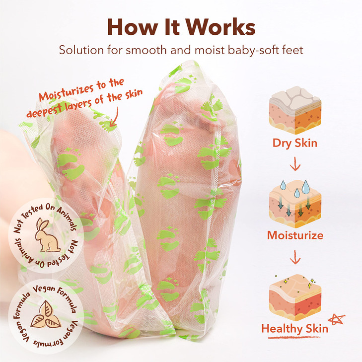 Purederm Exfoliating Foot Mask 3 Pack Regular Size Exfoliating Foot Masks for Cracked Feet Dry Skin Callused Feet