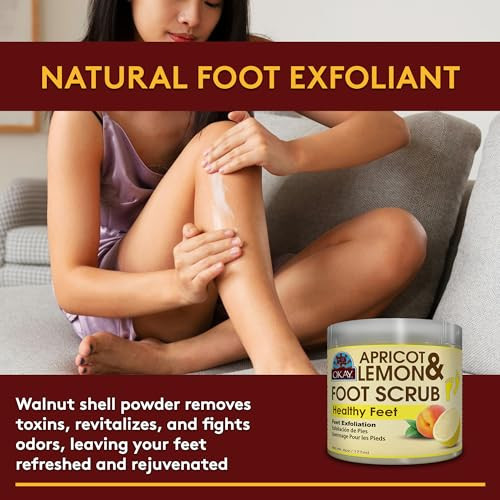 OKAY Apricot Lemon Foot Scrub 6 Ounce