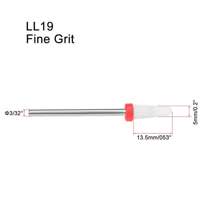 uxcell 2pcs Ceramic Nail Drill Bits 332 Inch Fine Grit Remove Acrylic Nails Gel for Manicure Pedicure