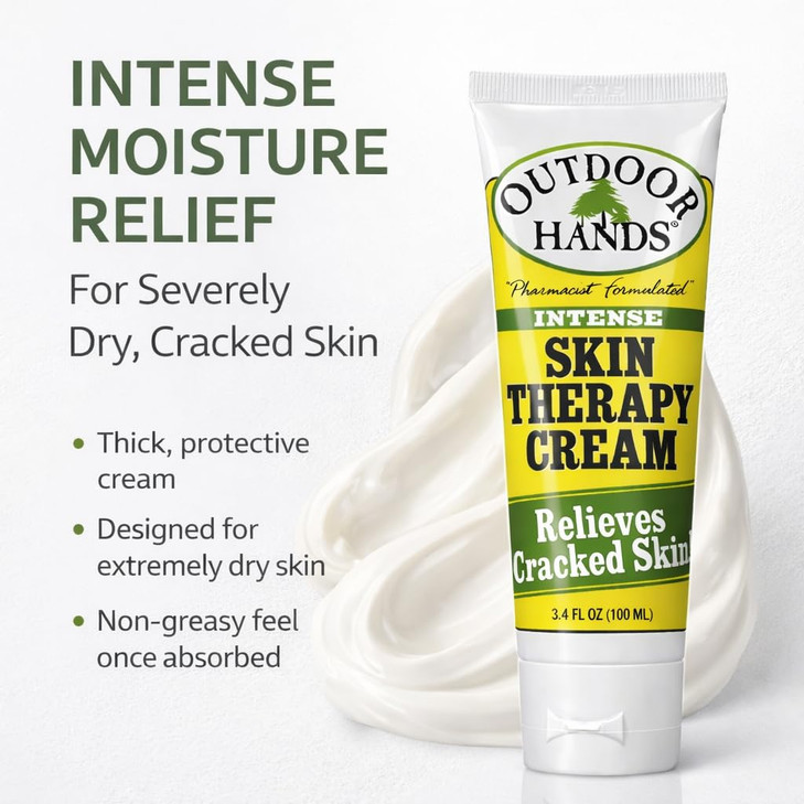 Outdoor Hands Intense Skin Therapy Cream for Dry Cracked Chapped Skin Pharmacist Formulated with Organic Oils Botanical