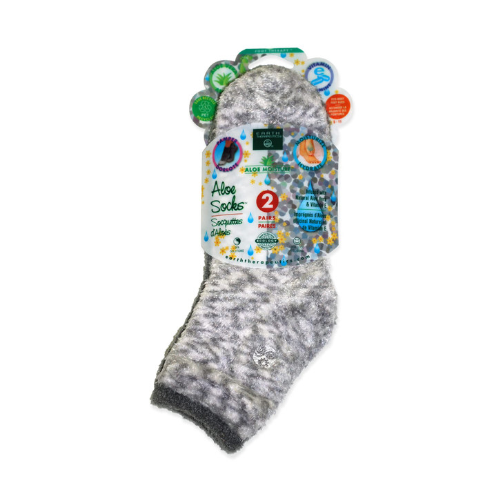 Earth Therapeutics Aloe Socks Infused wAloe Vera Vitamin E Helps Dry Feet Cracked Heels Calluses Use with Lotion GreyCon