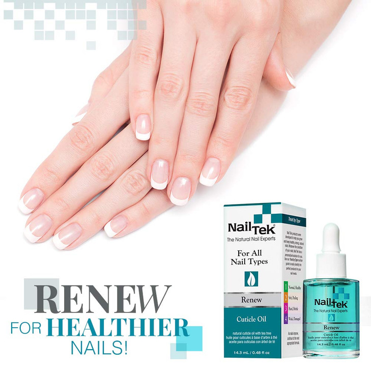 Nail Tek Renew Natural Cuticle Oil with Tea Tree for All Nail Types 048 oz 1Pack