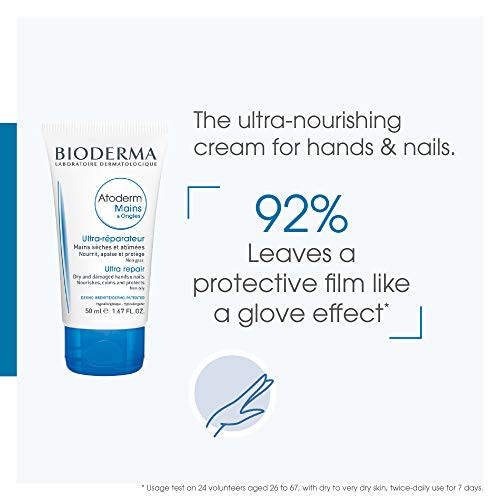 Bioderma Atoderm Hands and Nails Cream Nourishes and Restores Hand Cream for Sensitive Dry to Very Dry Hands