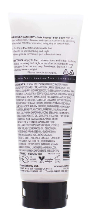 MGA Vegan Foot Balm Sole Rescue Organic Formula Soothes Moisturizes Dry Itchy Sore Feet Foot Cream with Essential Oils f