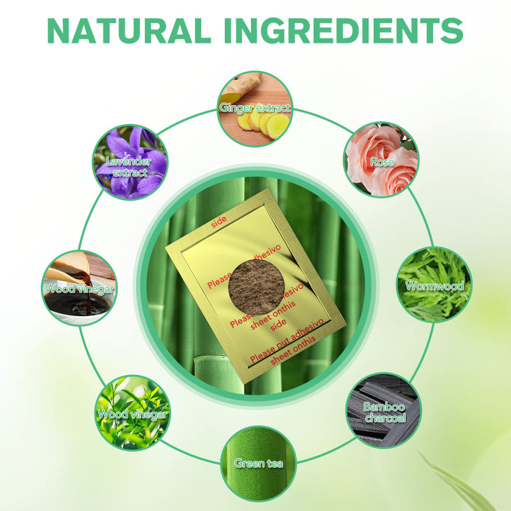Foot Pads maguja 100Pcs Foot Pads for Foot Care Ginger Foot Patch with Natural Ingredients Bamboo Vinegar and Ginger Pow