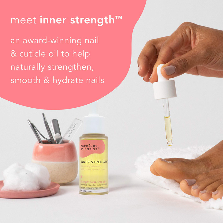 Barefoot Scientist Inner Strength Nail and Cuticle Renewal Drops AwardWinning Cuticle Oil for Fingernails and Toenails C