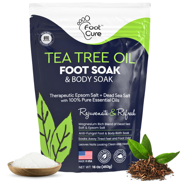 Tea Tree Oil Foot Soak with Epsom Salt For Toenail Repair Athletes Foot Softens Calluses Soothes Sore Tired Feet Nail Di