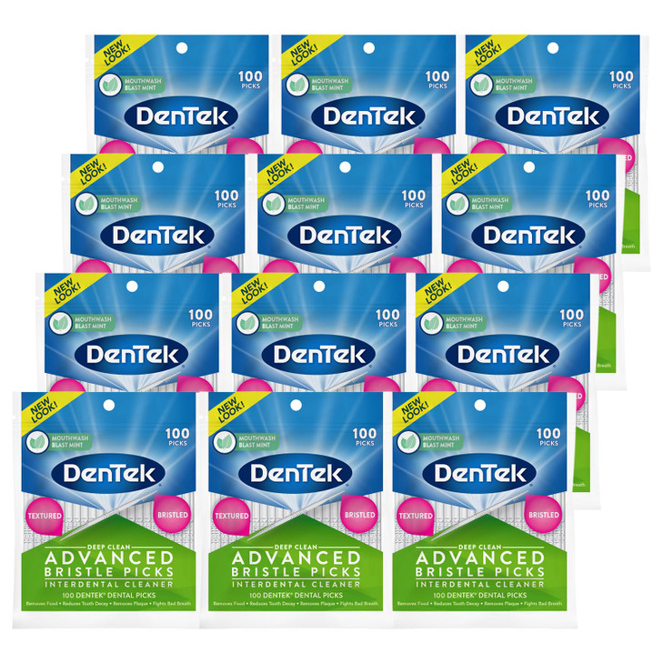 DenTek Deep Clean Bristle Picks, Removes Food & Plaque, 100 Count, Pack of 12 online at globaldelivered